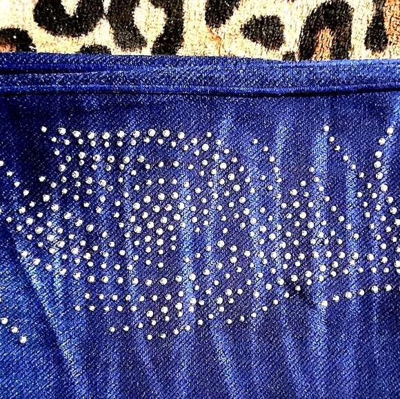 Blue Denim Rhinestone Stretch Leggings/Jegg - OS - Picture 2 of 2